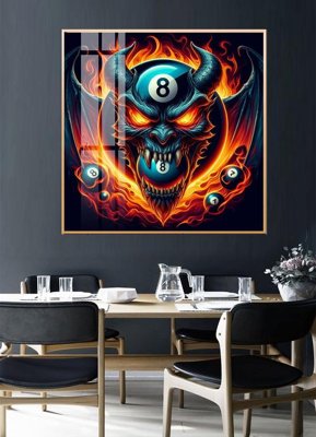 File gốc File tranh décor treo quán bida bi a BILLARD GX225 (in lụa) hoa văn cổ điển