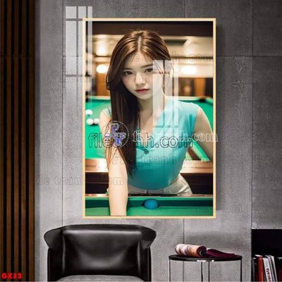 File PSD File tranh gái xinh đánh bida bi-a BILLARD GX32 (nguyên bản) cho thiết kế