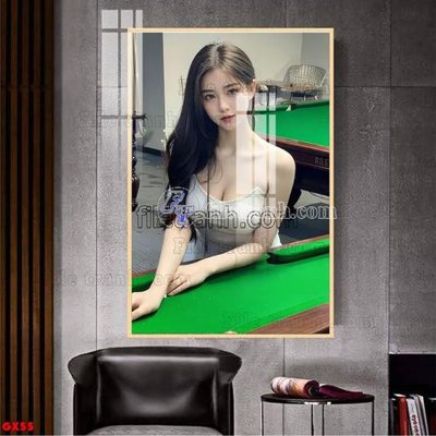 Chi tiết file ảnh File tranh gái xinh đánh bida bi-a BILLARD GX55 sắc nét