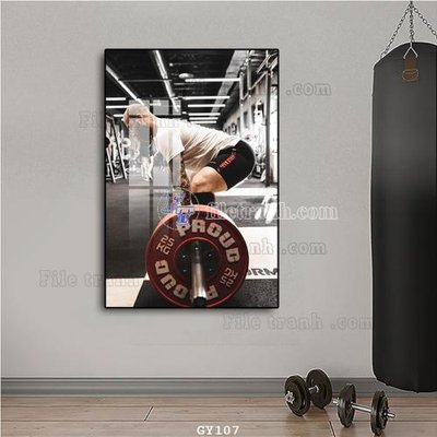 File gốc File tranh treo phòng gym GYM107 (in tráng gương) hiện đại