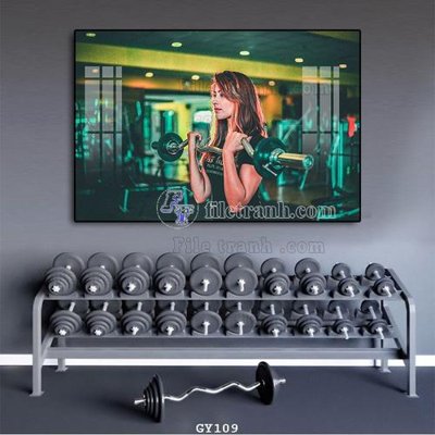 File tranh File tranh treo phòng gym GYM109 (ảnh gốc) in trần nhà