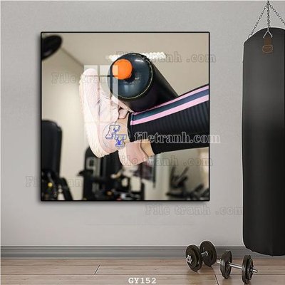 File gốc File tranh treo phòng gym GYM152 (in lụa) hoa văn cổ điển