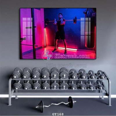 Ảnh gốc File tranh treo phòng gym GYM168 (độ nét cao) in tráng gương