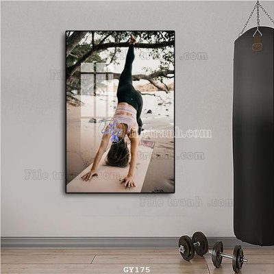 File gốc File tranh treo phòng gym GYM175 (in lụa) họa tiết 3D