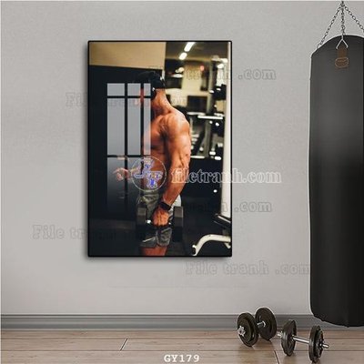 File tranh gốc File tranh treo phòng gym GYM179 chủ đề hiện đại