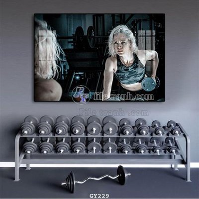 File gốc File tranh treo phòng gym GYM229 (in lụa) cao cấp