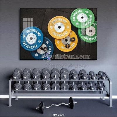 Download file gốc File tranh treo phòng gym GYM241 (in lụa) hoa lá