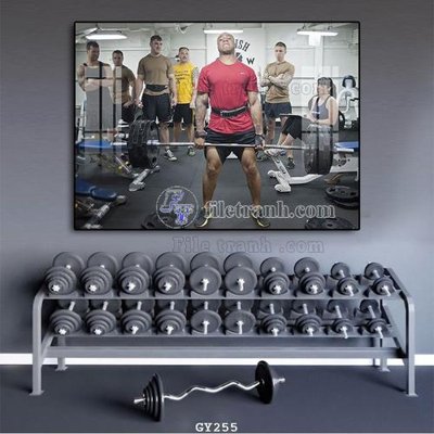 File tranh gốc File tranh treo phòng gym GYM255 chủ đề hiện đại
