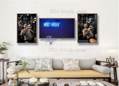 File tranh in tráng gương File tranh treo phòng gym GYM297 (siêu nét)