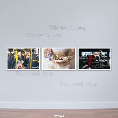 File tranh File tranh treo phòng gym GYM304 (bản gốc) in lụa dán tường