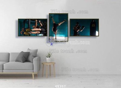 File gốc File tranh treo phòng gym GYM357 (in tráng gương) hiện đại