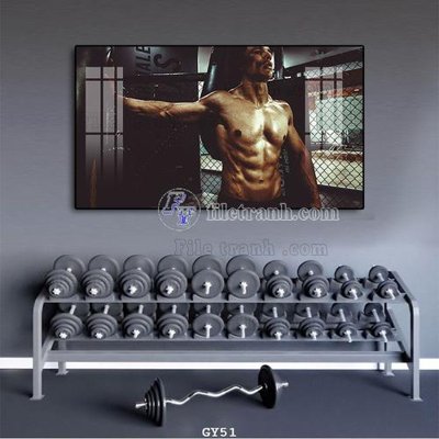 File gốc File tranh treo phòng gym GYM51 (in lụa) hoa văn cổ điển