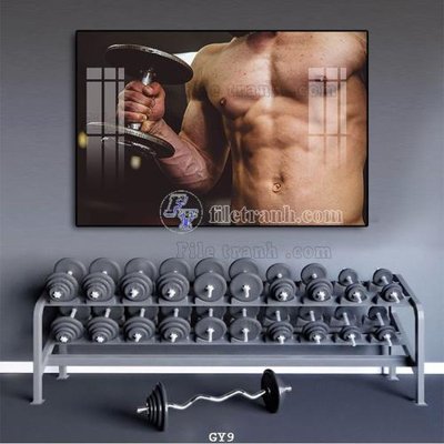 File tranh in trần File tranh treo phòng gym GYM9 (ảnh gốc siêu nét)