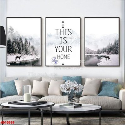 File gốc File tranh bộ hiện đại HD10234 (in lụa) tranh phong thủy