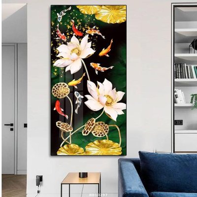 File in lụa File tranh hiện đại pha lê gương HD10297 (hoa văn) File tranh hiện đại pha lê gương HD10297