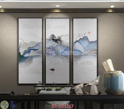 File in trần File tranh hiện đại HD1117 (bản gốc 3D) sống động
