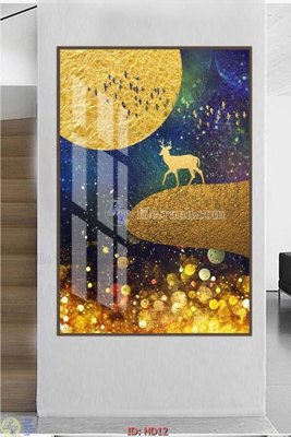 File gốc File tranh hiện đại HD12 (in lụa) trang trí tường