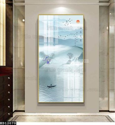 File gốc File tranh hiện đại pha lê gương HD12070 (in lụa) họa tiết 3D