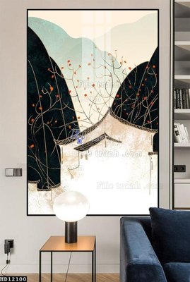Tải file File tranh hiện đại pha lê gương HD12100 (gốc) in tranh tráng gương