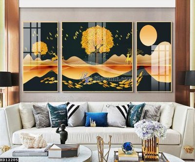 File in trần File tranh hiện đại pha lê gương HD12205 (bản gốc 3D) sống động