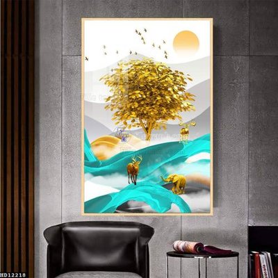 Tải file File tranh hiện đại pha lê gương HD12218 (gốc) chủ đề tâm linh