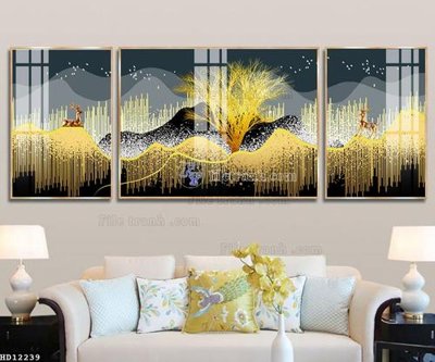 File gốc File tranh hiện đại pha lê gương HD12239 (in lụa) hoa văn cổ điển