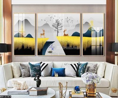 Download file gốc File tranh hiện đại pha lê gương HD12243 (in lụa) cao cấp