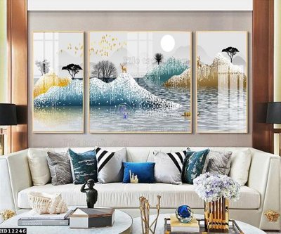 File tranh in trần 3D File tranh hiện đại pha lê gương HD12246 (ảnh gốc)