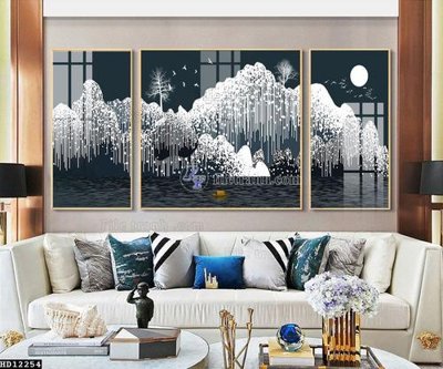 File tranh File tranh hiện đại pha lê gương HD12254 (ảnh gốc) in trần nhà