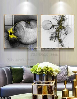 File tranh in trần 3D File tranh hiện đại pha lê gương HD12273 (ảnh gốc)