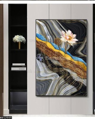 File in lụa File tranh hiện đại pha lê gương HD12565 (phong cảnh) File tranh hiện đại pha lê gương HD12565