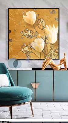 File tranh gốc PSD File tranh hiện đại pha lê gương HD12577 còn nguyên layer