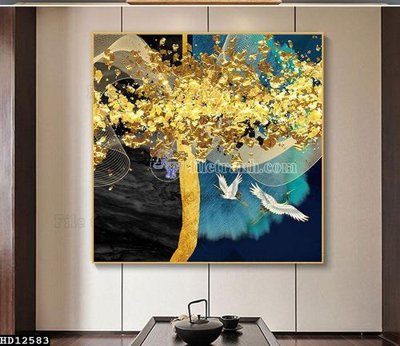 File gốc File tranh hiện đại pha lê gương HD12583 (in lụa) chi tiết cao