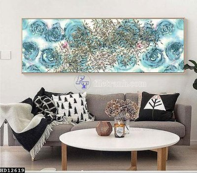 Download file gốc File tranh hiện đại pha lê gương HD12619 (in lụa) hoa lá