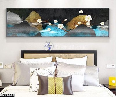 File in trần File tranh hiện đại pha lê gương HD12664 (bản gốc) hoa văn