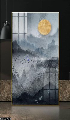 Hình ảnh file gốc in lụa File tranh hiện đại pha lê gương HD12738