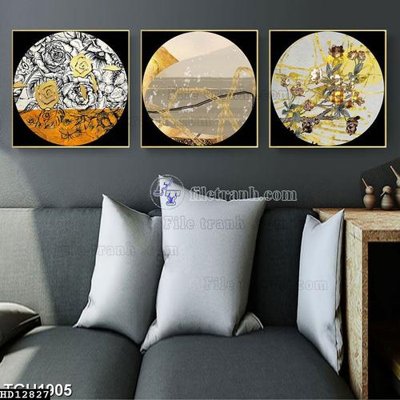 File gốc File tranh hiện đại pha lê gương HD12827 (in tráng gương) ốp tường