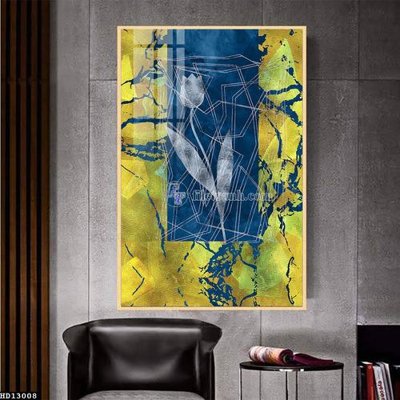 File in lụa File tranh hiện đại pha lê gương HD13008 (hoa văn) File tranh hiện đại pha lê gương HD13008