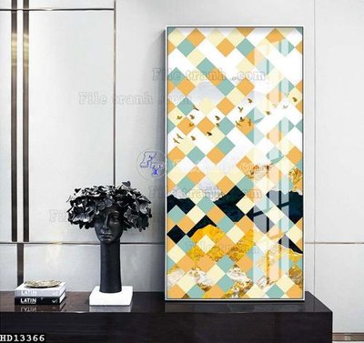 File gốc File tranh hiện đại pha lê gương HD13366 (chủ đề hiện đại) trang trí