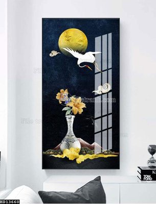 File in trần File tranh hiện đại pha lê gương HD13660 (file gốc) phong thủy