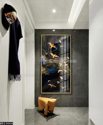 Hình ảnh file gốc in trần nhà File tranh hiện đại pha lê gương HD13664