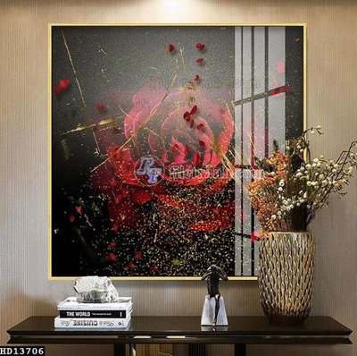 File in lụa File tranh hiện đại pha lê gương HD13706 (hoa văn) File tranh hiện đại pha lê gương HD13706