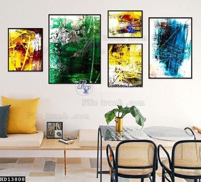 File tranh gốc PSD File tranh hiện đại pha lê gương HD13808 còn nguyên layer