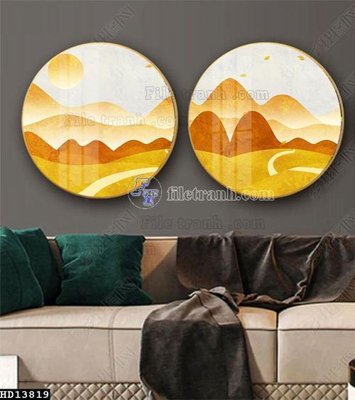 File gốc File tranh hiện đại pha lê gương HD13819 (in lụa) tranh mã đáo