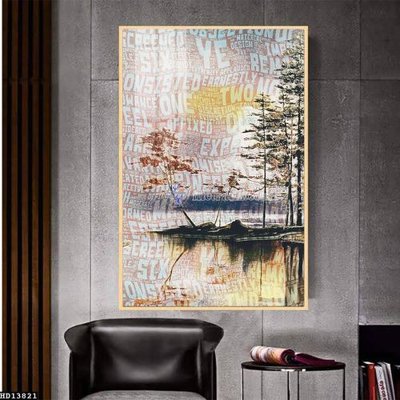 File tranh gốc in trần nhà File tranh hiện đại pha lê gương HD13821 3D