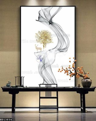 File tranh File tranh hiện đại pha lê gương HD13834 (bản gốc) treo quán cafe