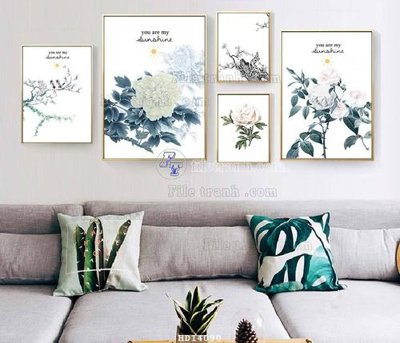 File tranh File bộ tranh treo hiện đại HD14090 (gốc) chủ đề trừu tượng