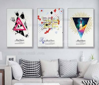 Hình ảnh file gốc in lụa File bộ tranh treo hiện đại HD14098