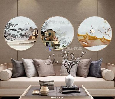 File PSD File bộ tranh treo hiện đại HD14116 (bản gốc) đã tách nền