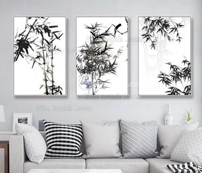 File in trần File bộ tranh treo hiện đại HD14157 (bản gốc) hoa văn